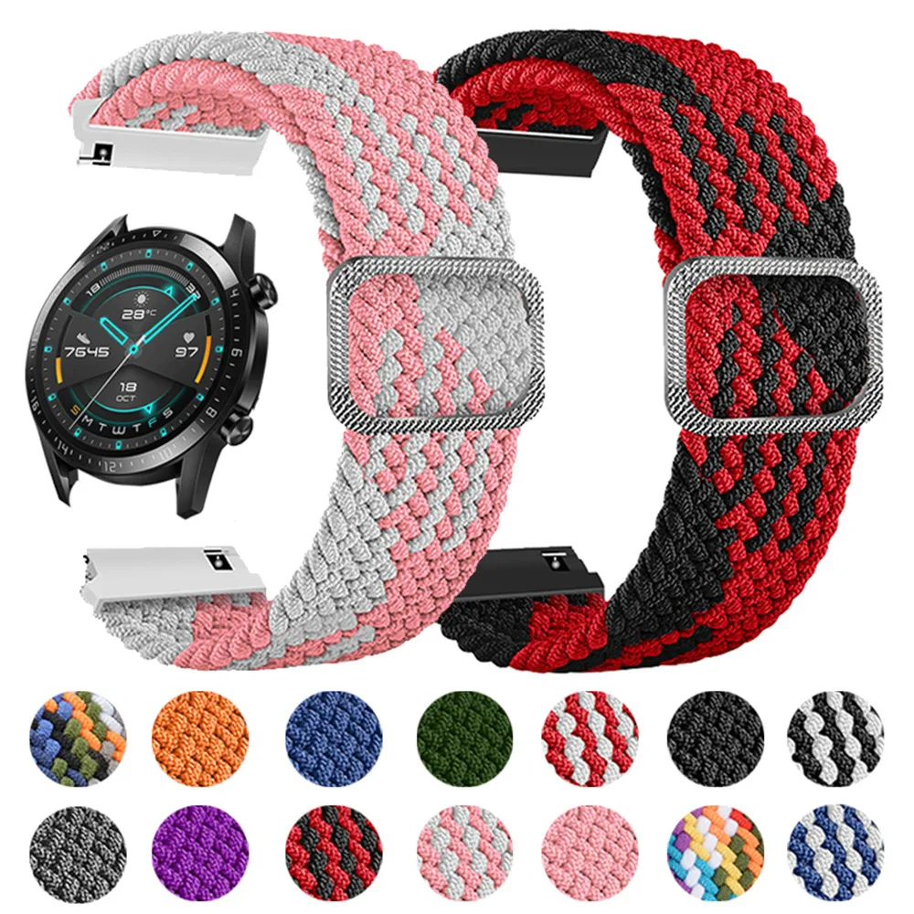 

Ремешок нейлоновый для HUAWEI WATCH 3 GT 2 46 мм 42 мм, эластичный регулируемый спортивный браслет для наручных часов HONOR ES GS Pro, 20 мм 22 мм