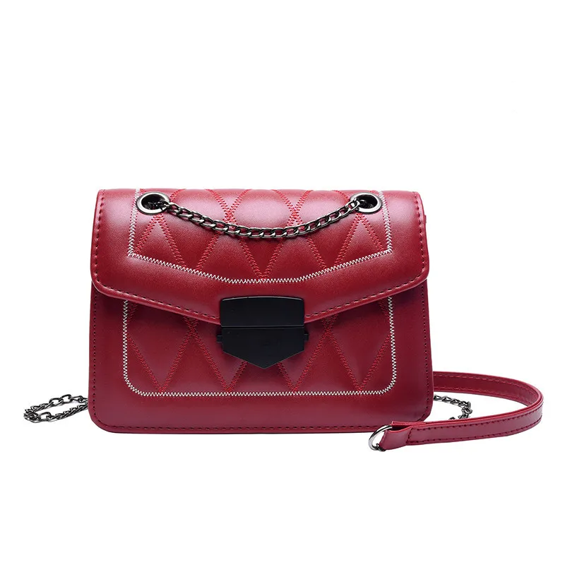 

Маленькие женские сумки-мессенджеры в стиле ретро, простые модные Универсальные квадратные сумочки через плечо с цепью для Lingge