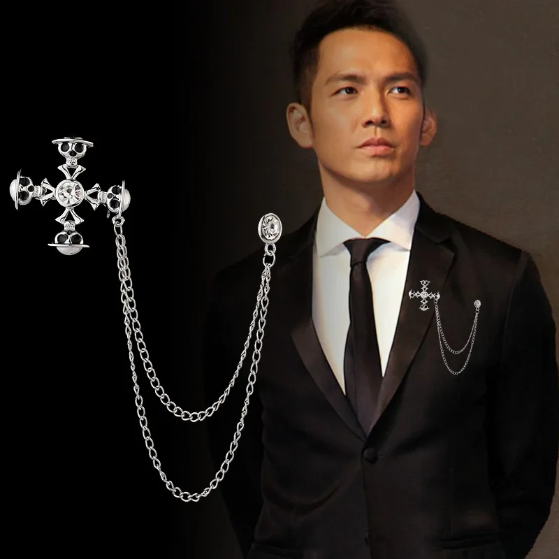 Корейская панк металлическая брошь в виде креста ювелирное изделие Роскошный