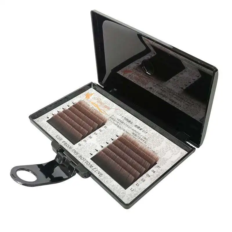 

Matte Flat 0.15 False Eyelashes Dark Brown Individual Lashes Extension Color Fake Eye Lashes Mink Eyelash Extension 100% real