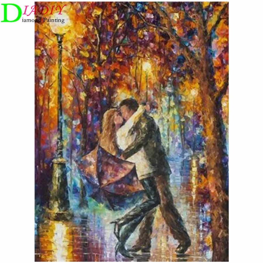 

DIY Diamond Painting Rain City Night Street Full Square Diamond Embroidery Abstract Landscape Rhinestone Mosaic Handcraft Art