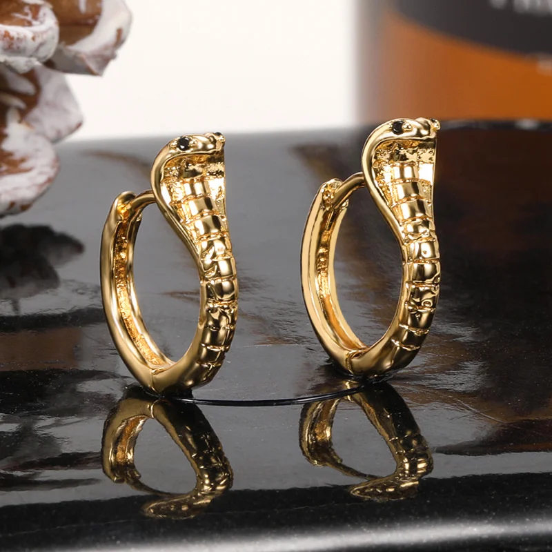 

New Snake Earrings 18K Gold Plated women's Earrings Cobra Earrings heavy industry earrings women's Earrings