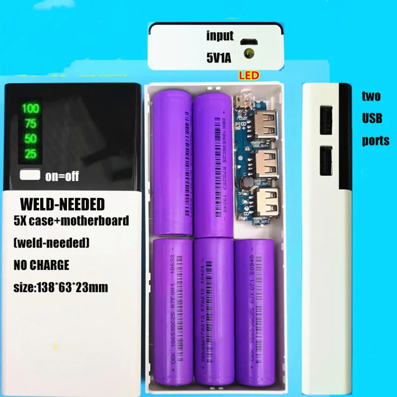 5S 5V 1A 18650 Мобильный Мощность банк модуля зарядки чехол PCB Батарея доска Оболочка