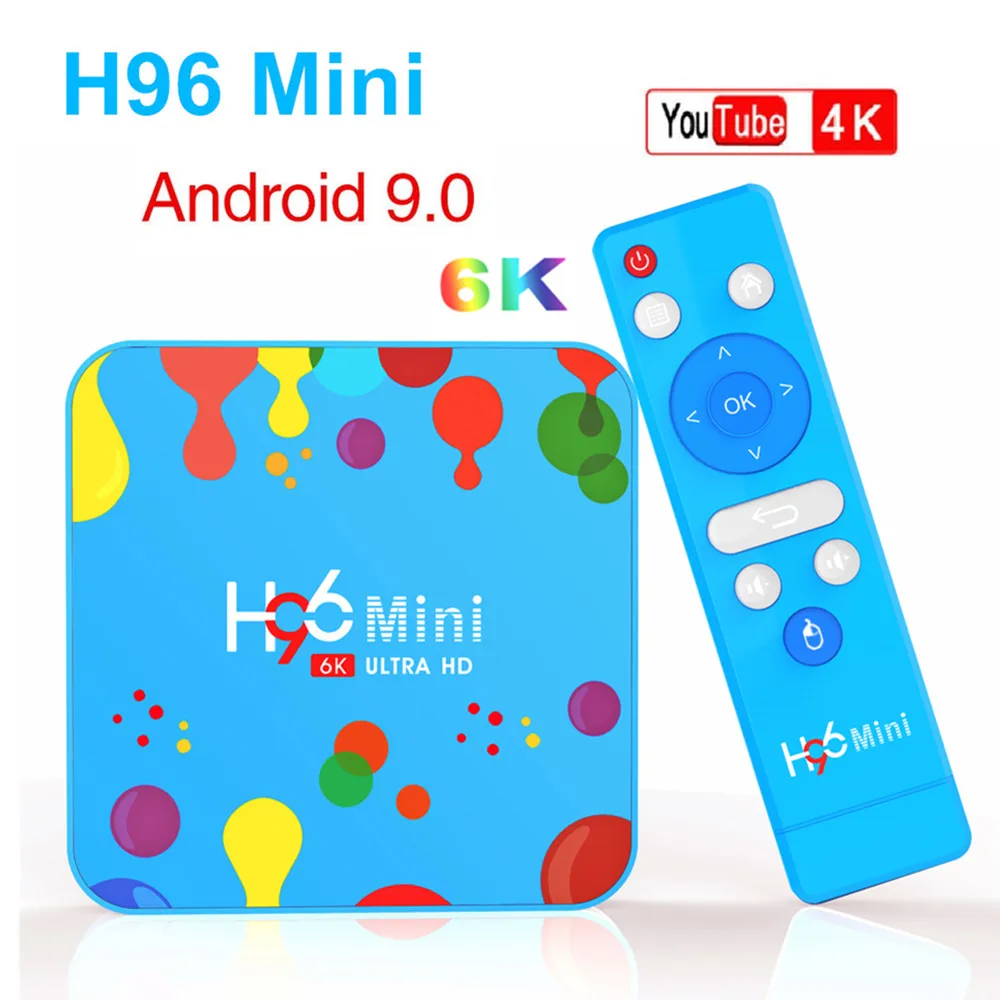 4 ГБ 128 ГБ H96 Мини Android 9,0 ТВ приставка Allwinner H6 четырехъядерный 6K Wifi Google плеер Youtube 4K телеприставка 32 Гб PK H96 MAX PLUS