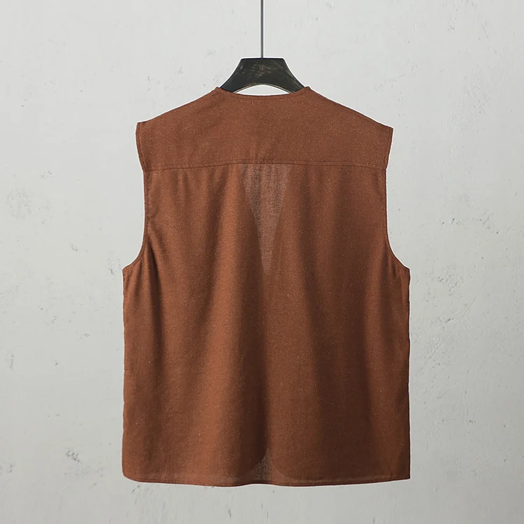 Мужской жилет для рыбалки весенне летний льняной спорта походов бега езды на