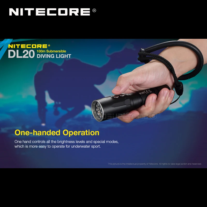 Дешево 100 метра погружной ультра Водонепроницаемый вспышка светильник NITECORE DL20 1000 Люмен двойной светильник источник Дайвинг светильник для подвод... Pаспродажа 100 метра погружной ультра Водонепроницаемый вспышка светильник NITECORE DL20 1000 Люмен двойной светильник источник Дайвинг светильник для подвод...
