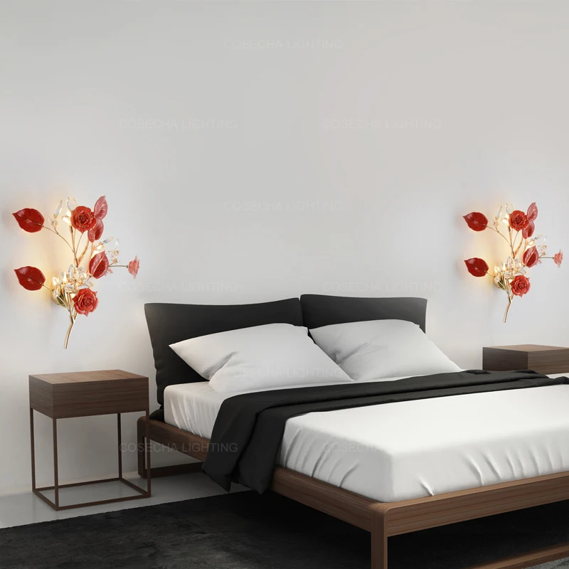 Настенный светильник с уникальным керамическим цветком настенный золотым