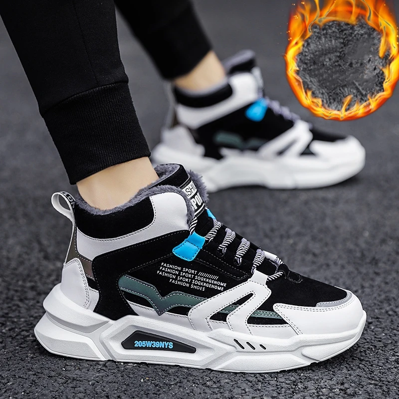 Брендовая зимняя спортивная обувь плюшевые сохраняющие тепло повседневные