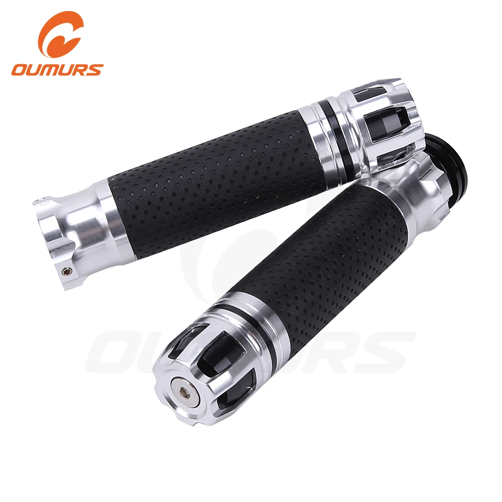 OUMURS CNC мотоцикл 7/8 ''ручка гоночный руль колпачок ручки серебро универсальные