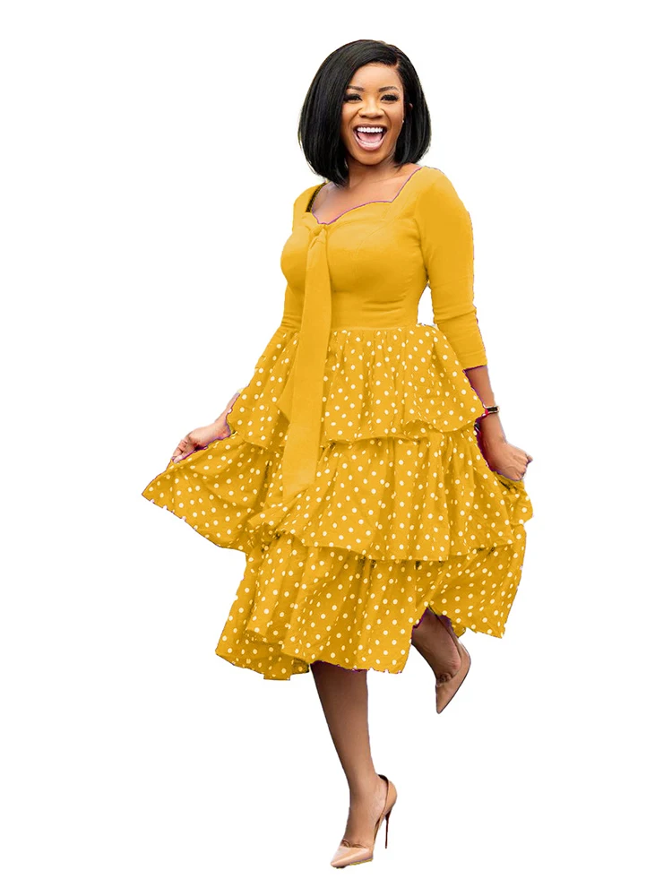 Платье женское в африканском стиле пикантное бальное с V-образным вырезом и