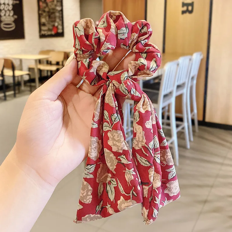 

Japanese-style Small Floral Streamers Hair Tie All-match Soft Hair Rope Ladies Retro Headdress and Hair Accessories