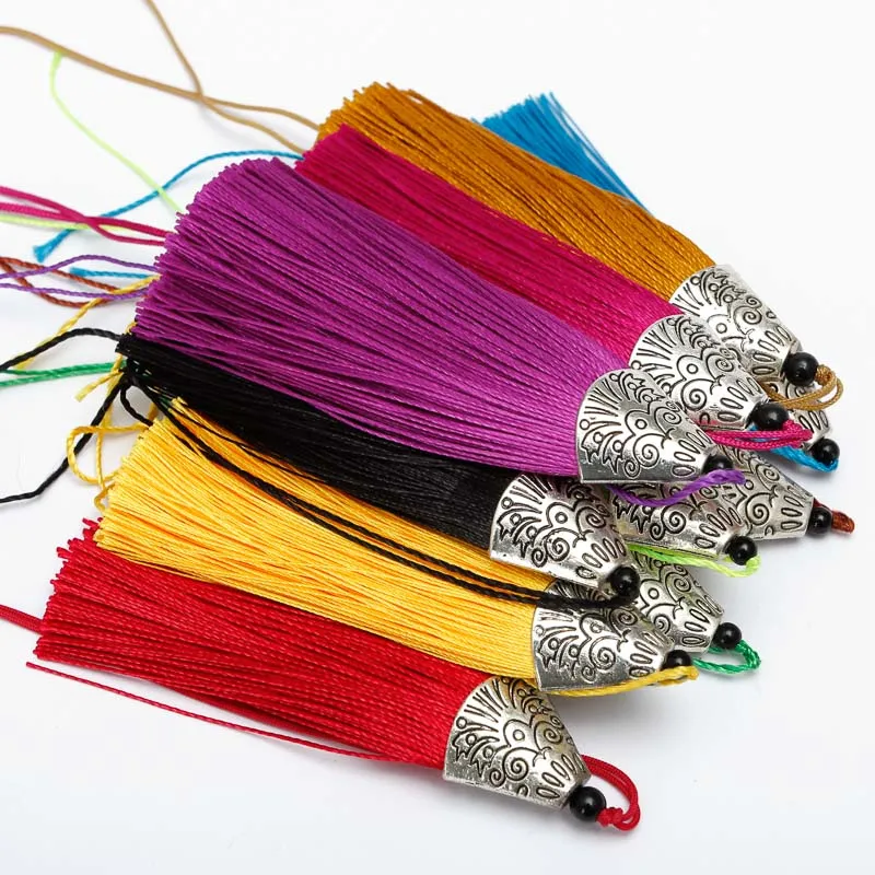 

5pcs/lot 8cm length Chinese Knot Tassel Cord Handmade Polyester Thread Tassels Charms for DIY Jewelry Making Findings
