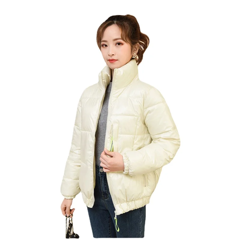 

Женская осенне-зимняя теплая куртка 2021, модная повседневная короткая шикарная куртка Паркер на молнии с воротником-стойкой