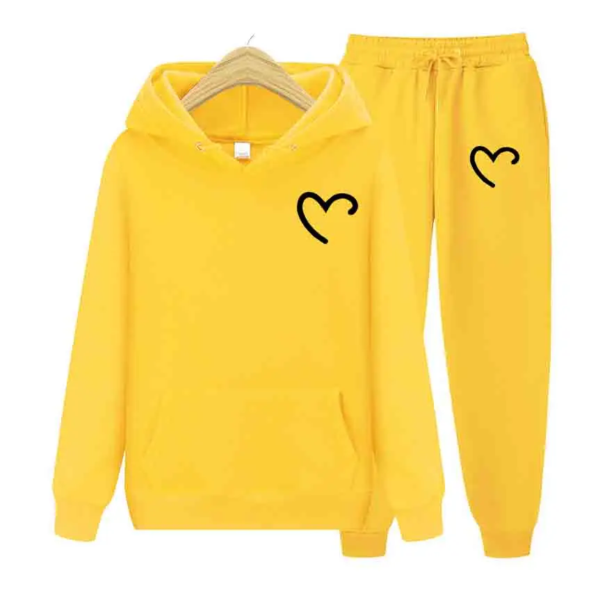 

2 Piece Tracksuit Women Pink Hoodie Sweatshirt Female Sport Pullover Suits Women's Sport Suit Set Tracksuit For Women Sweatshirt