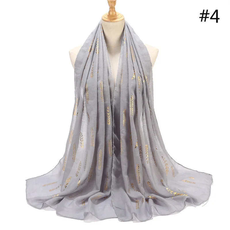 Мягкий Хлопчатобумажный хиджаб с принтом пшеницы мусульманский тюрбан головной