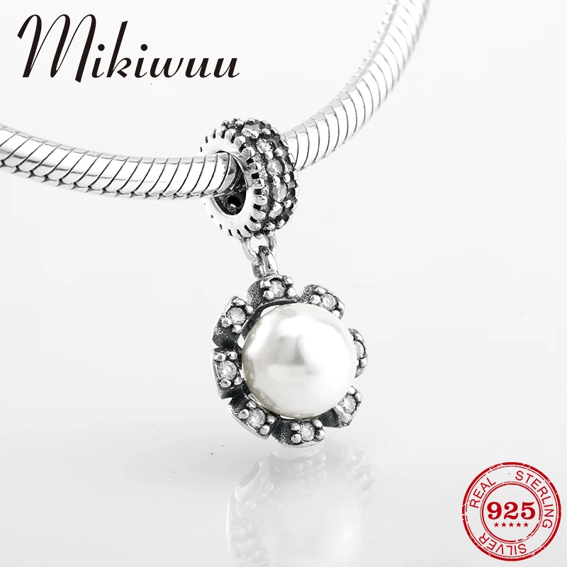 Прелестная жемчужная подвеска из стерлингового серебра 925 пробы с цирконием