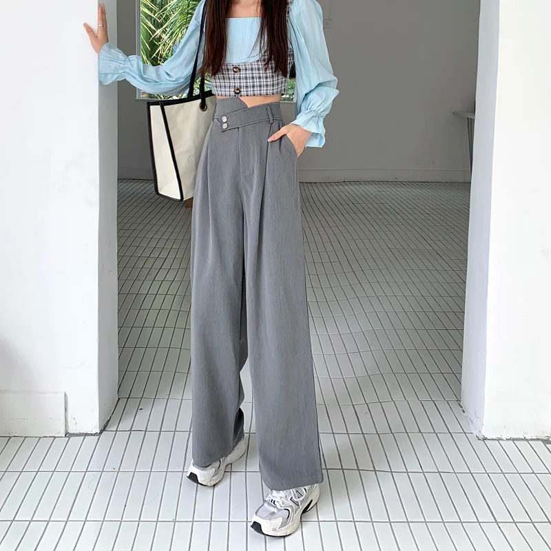 Новинка осени 2021 свободные и стройнящие тапочки с высокой талией от cмаз | Женская