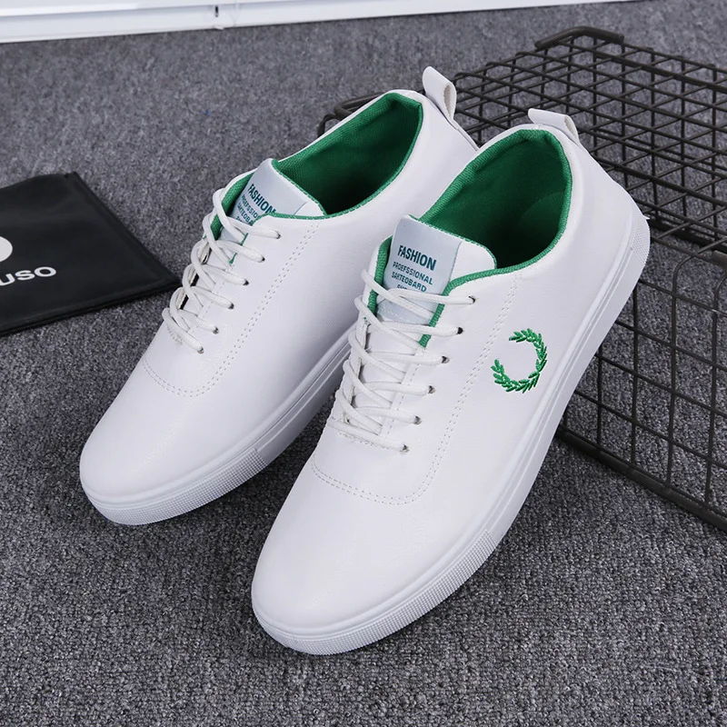 2021 new casual shoes breathable non-slip wear-resistant board spring fashion trend leather white men | Обувь