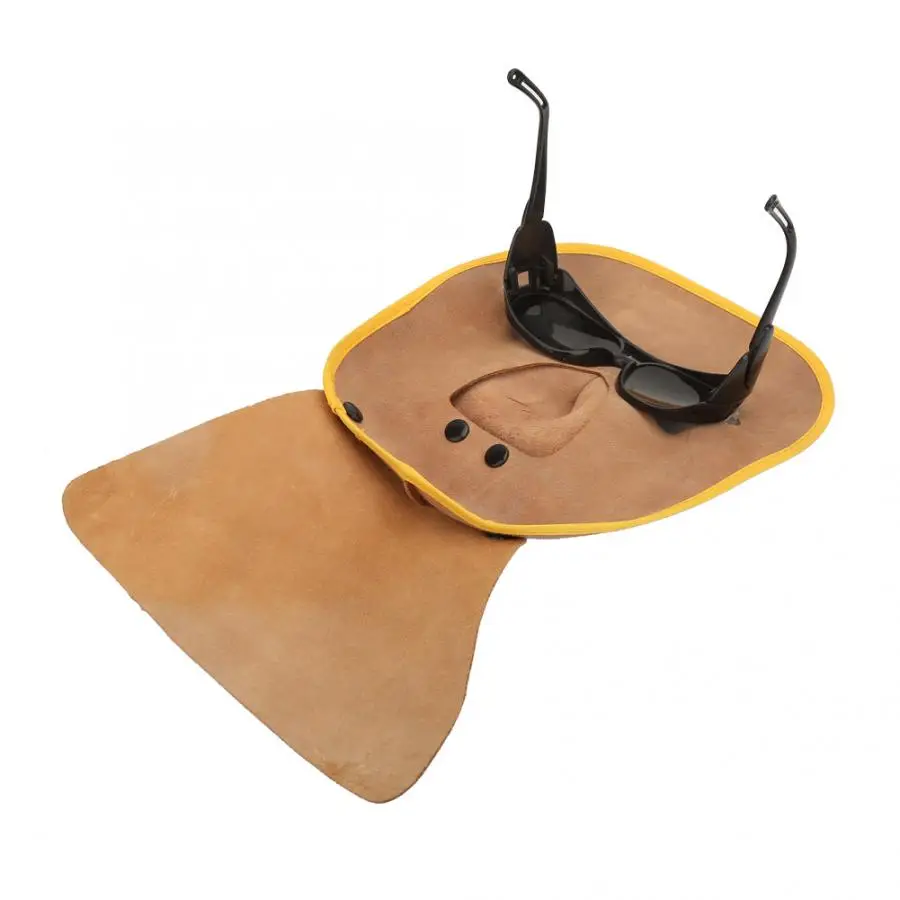 1 шт. коричневая термостойкая защитная маска из воловьей кожи для электросварки |