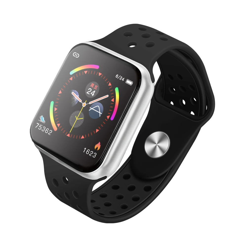 Sliver Black CONXAG F9 Смарт-часы для мужчин и женщин полный сенсорный экран для сердечного ритма Смарт-часы с измерением давления для мужчин t Шагомер Смарт-часы для IOS - Цвет: Sliver Black