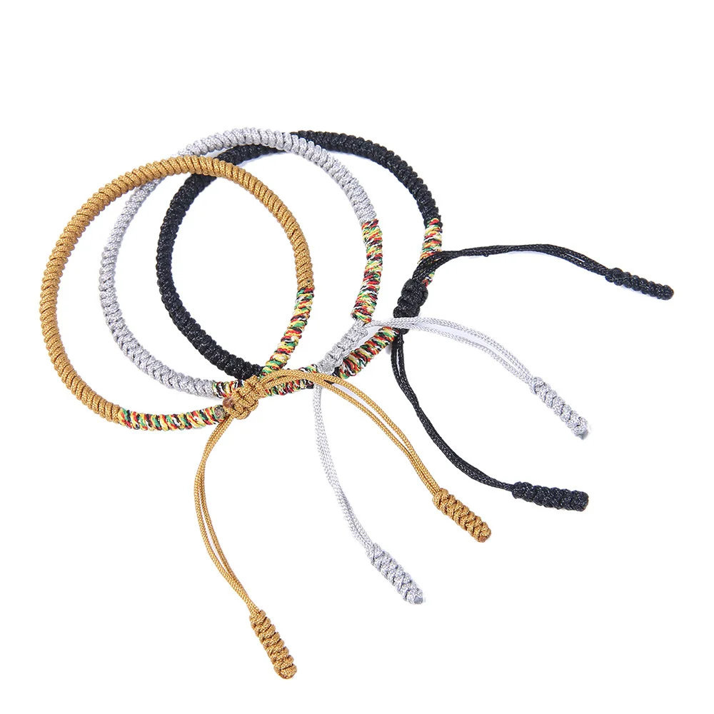 Тибетский буддийский Плетеный фэн шуй счастливые узлы браслет для мужчин и