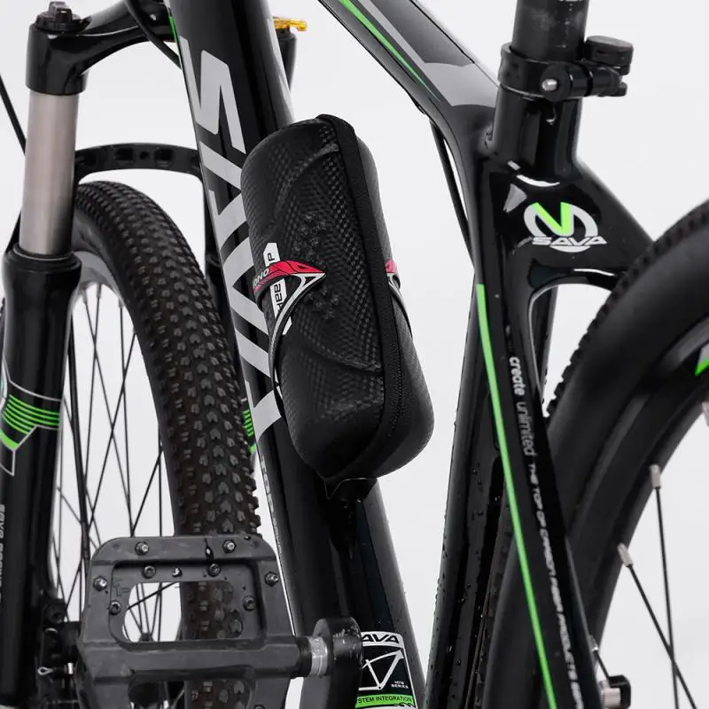 

Bicycle Bag Carbon-grain Hardshell Rainproof Bike Bottle Repair Tools Kit Bag Built-in Mesh Pack Cycling Accessories