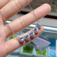 kjjeaxcmy fine jewelry 925 sterling silver inlaid natural topaz female necklace supports re examination