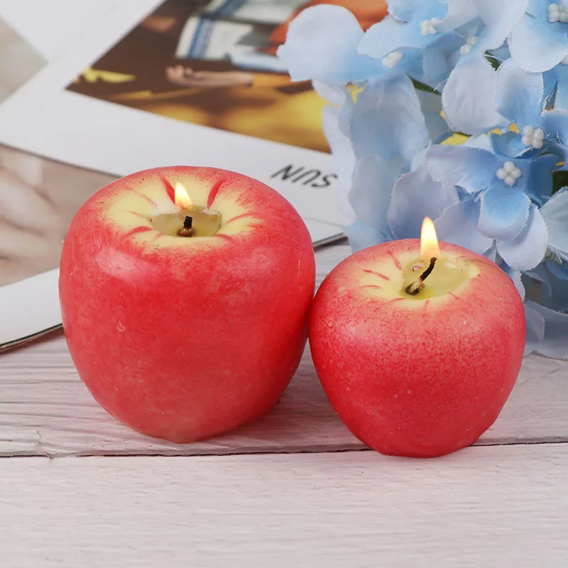 Fruit Candles Christmas Simulation Artificial Apple Shape Eve Wedding Party Decoartion Supplies Creative Gift | Дом и сад