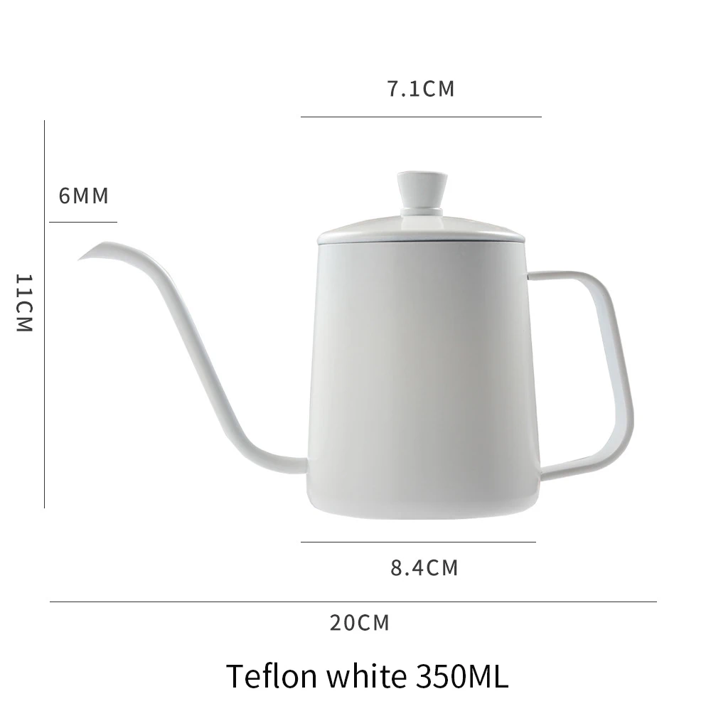 

Coffee Drip Kettle Food Grade Stainless Steel Tea Pot Maker Infusion Non-Stick Gooseneck Long Mouthwith Lid Teapot 350ML