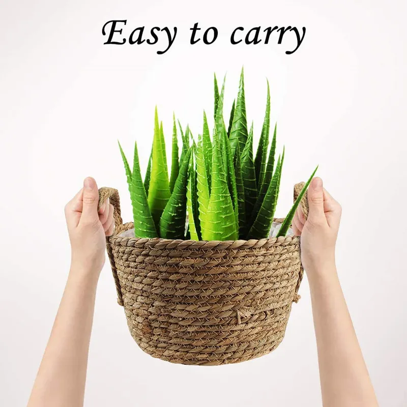 100% корзина для растений ручной работы ротанговый цветочный горшок комнатный и
