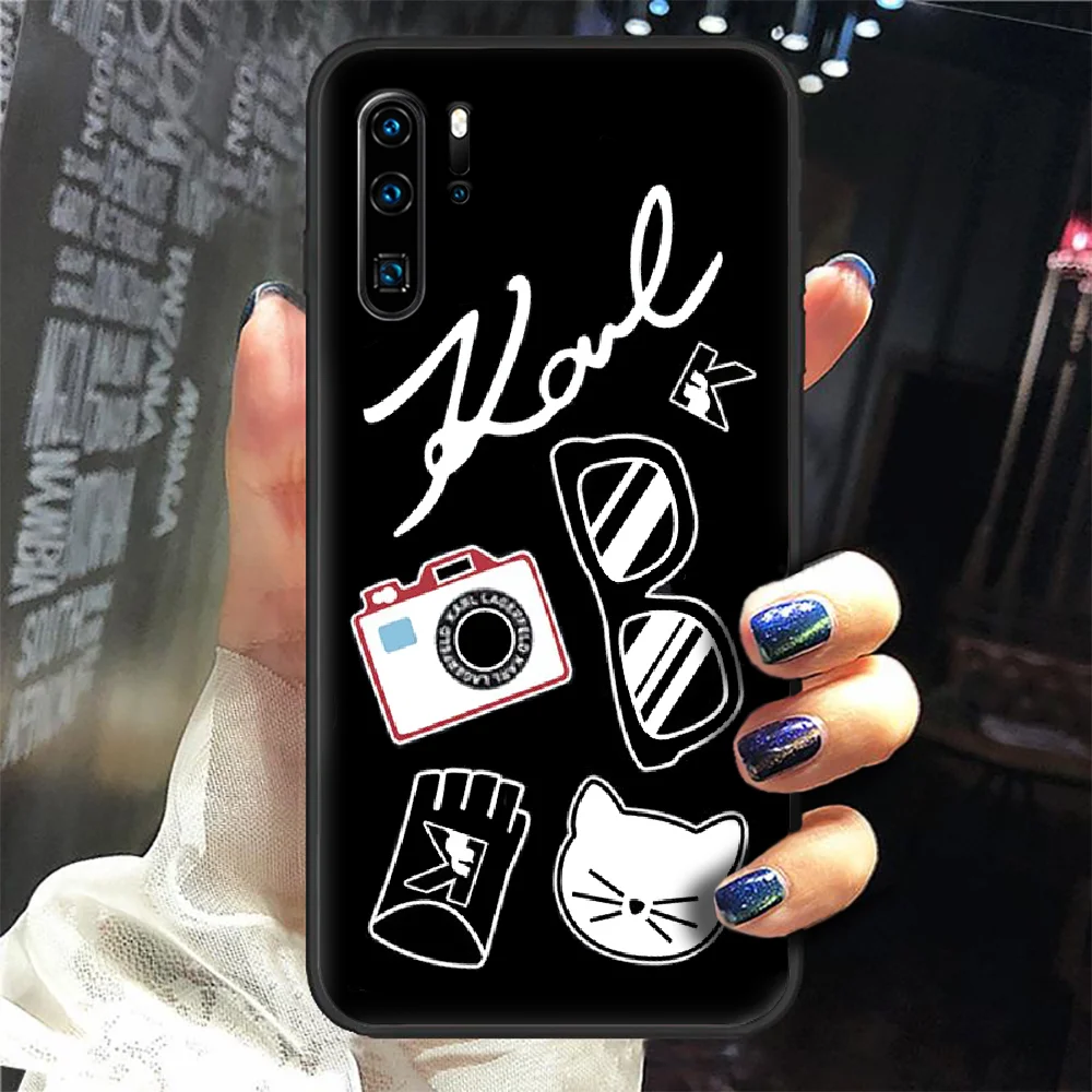 

Karls Brand Phone Case Cover Hull For Huawei P8 P9 P10 P20 P30 P40 Lite Pro Plus Smart Z 2019 black Prime Soft Bumper Luxury