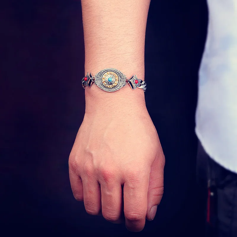 Бесцветные волнистые буддийские браслеты для мужчин шириной 9 5 мм Толстые из