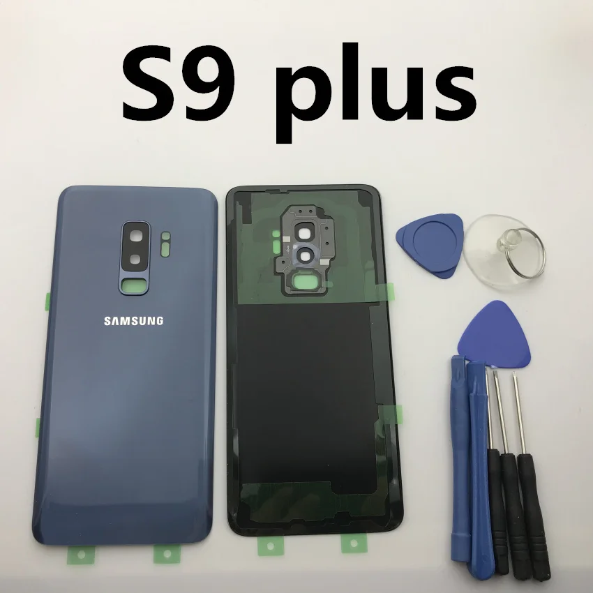 s9 plus blue Замена оригинальной задней панели батареи Стекло задняя дверь Крышка для samsung Galaxy s9 s9+ edge plus G960 G960F G965 G965F+ инструмент - Цвет: s9 plus blue