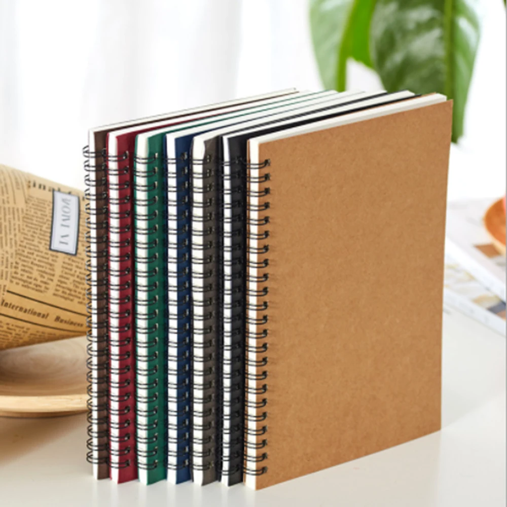 

Retro Spiral Coil Sketchbook Kraft Paper Notebook Sketch Painting Diary Journal Student Note Pad Book Memo Sketch Pad