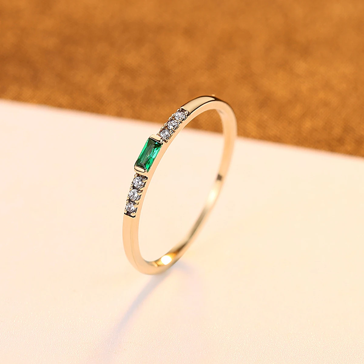 

PAG&MAG 100% 14K Gold 585 With Vintage Emerald Rings For Women Statement Wedding Band Rings Gold 14k Fine Jewelry Gifts R14140