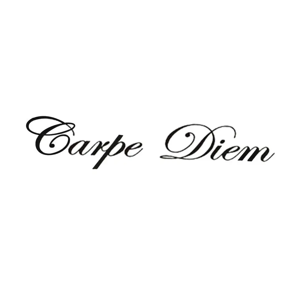 Наклейка для автомобиля с отражающимся апликацией с надписью "Carpe Diem"