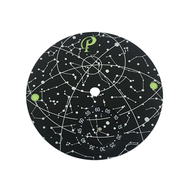 

Parnis 36MM Black Watch Dial Parts Green Scale Fit For ST3620/ETA6498 Movement Men's Watches Face Accessories