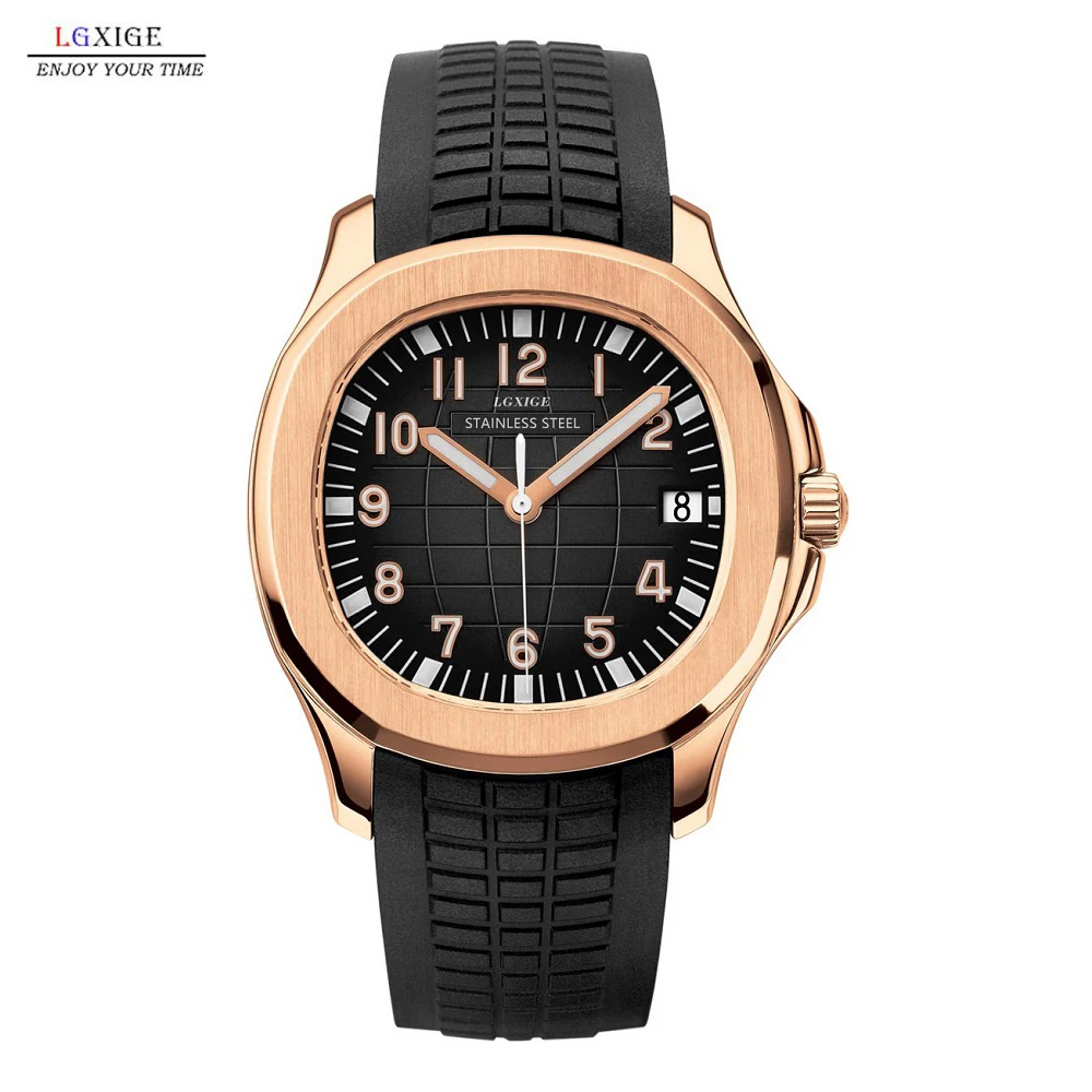 Часы Relojes Hombre мужские модные розовые золотые военные водонепроницаемые