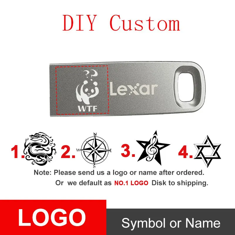 M45 Plus DIY logo Металлический флеш-накопитель Lexar, 128 ГБ, 64 ГБ, 32 ГБ, самостоятельная Настройка с именем, флешка USB3.0, DJ, диск - Цвет: M45 Plus DIY logo