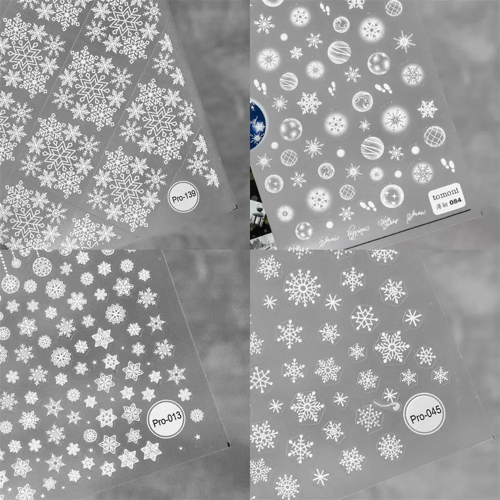 

Art Manicure Tools Snowflake Nail Stickers Christmas Nail Sticker 5D Embossed Nail Stickers White Snow Nail Art Sticker