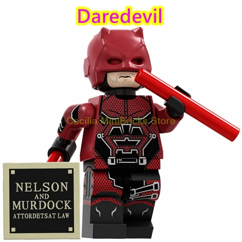 Daredevil X-men Марвел Росомаха Жан Грей проф X Магнето Apocalypse Rogue Thanos строительные блоки игрушки для детей - Цвет: Daredevil