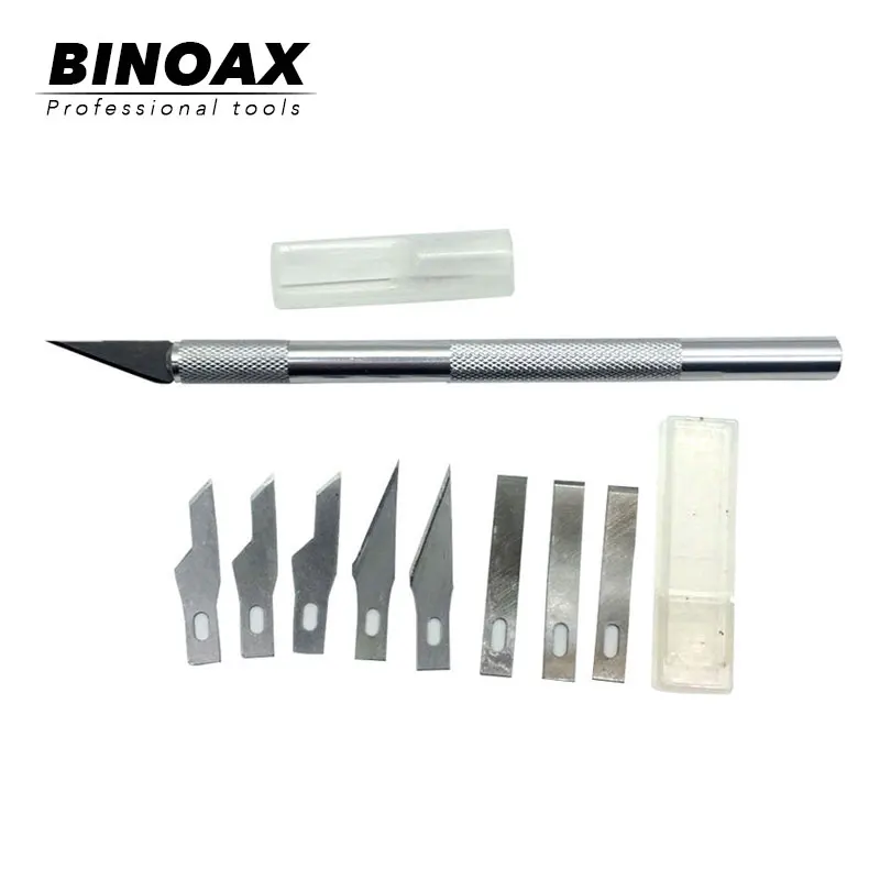 BINOAX 9 лезвий Нескользящие инструменты для резьбы по дереву фруктовая еда Ремесло Скульптура гравировка ножи скальпель DIY PCB ремонт режущие инструменты
