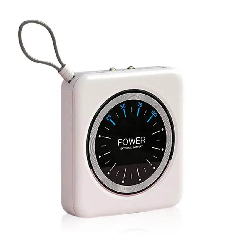 

New Mini Large Capacity Clock Design Power Bank Fast Charging Version Box With Lanyard Creative Power Bank
