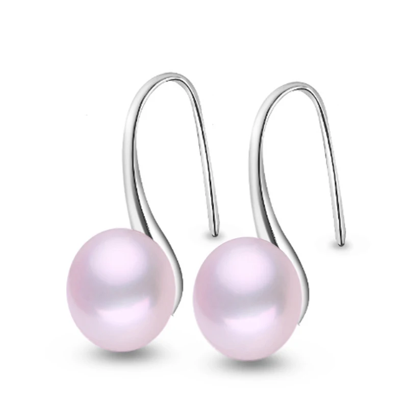 Purple Pearl LicLiz, 925 пробы, серебряные серьги-капли с натуральным пресноводным жемчугом для женщин, висячие серьги, белый, розовый, фиолетовый цвет, ювелирное изделие, LAE0009 - Цвет камня: Purple Pearl