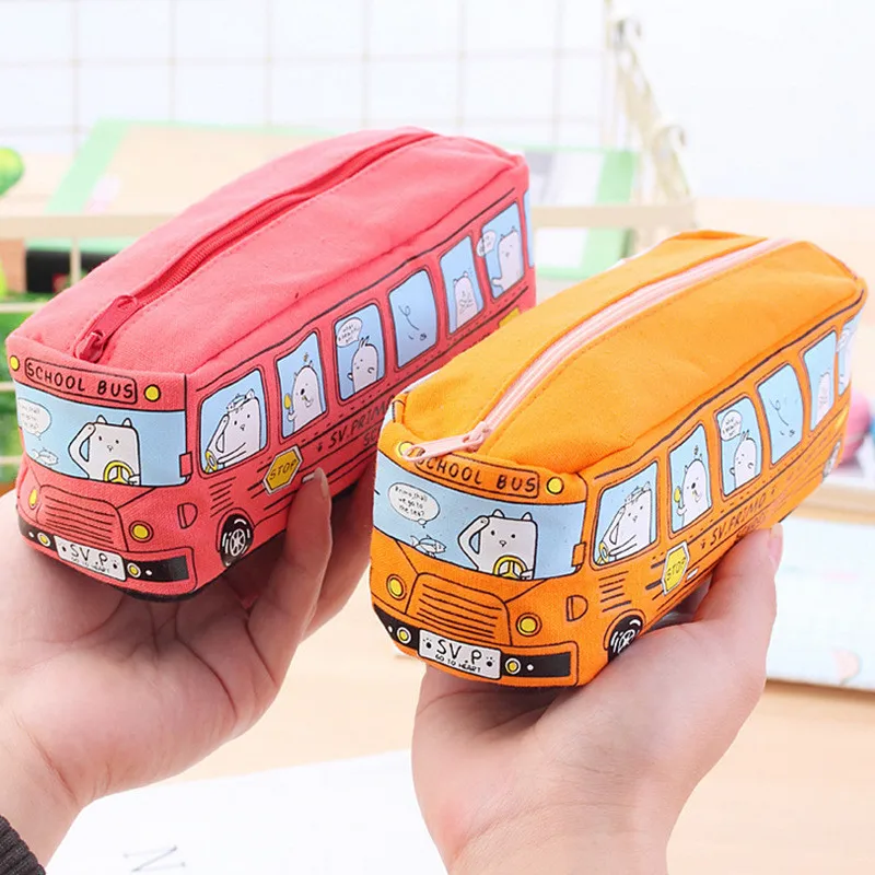 Kawaii творческая большая емкость холст сумка для ручки автомобиля канцелярская