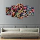 Laeacco холст Каллиграфия Живопись осень 5 панель лес стены художественные плакаты и принты гостиная картина домашний декор