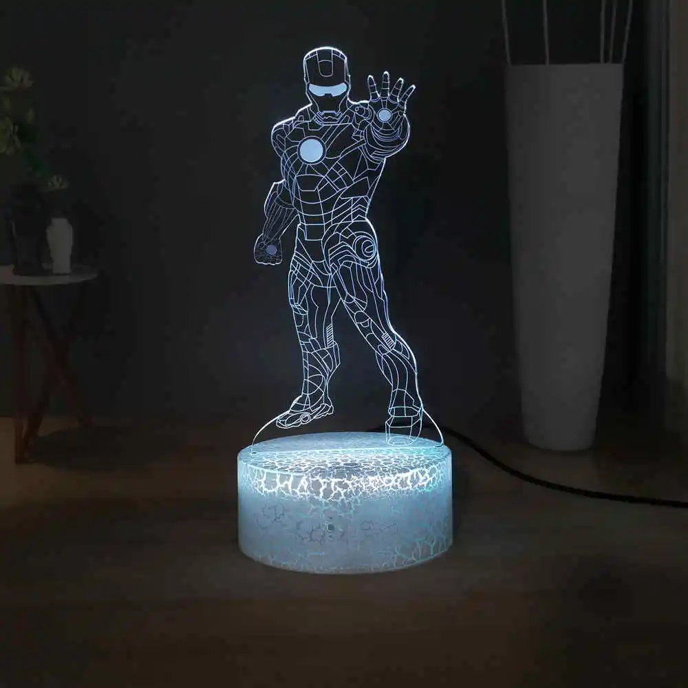 Железный человек светодиодный ночник фильм Marvel серии супергерой RGB разноцветная