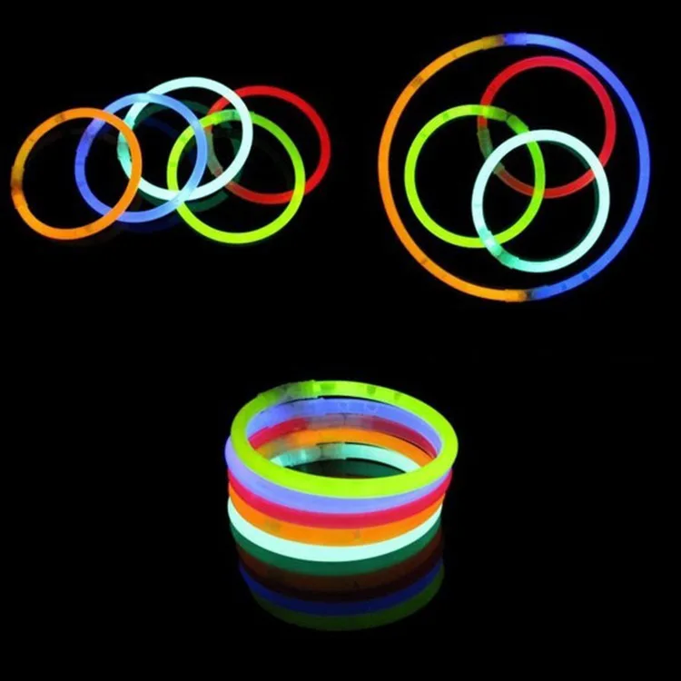 Pulsera multicolor de 20CM, brazalete brillante de colores mezclados, suministros de fiesta, juguetes iluminados, WB2886-2