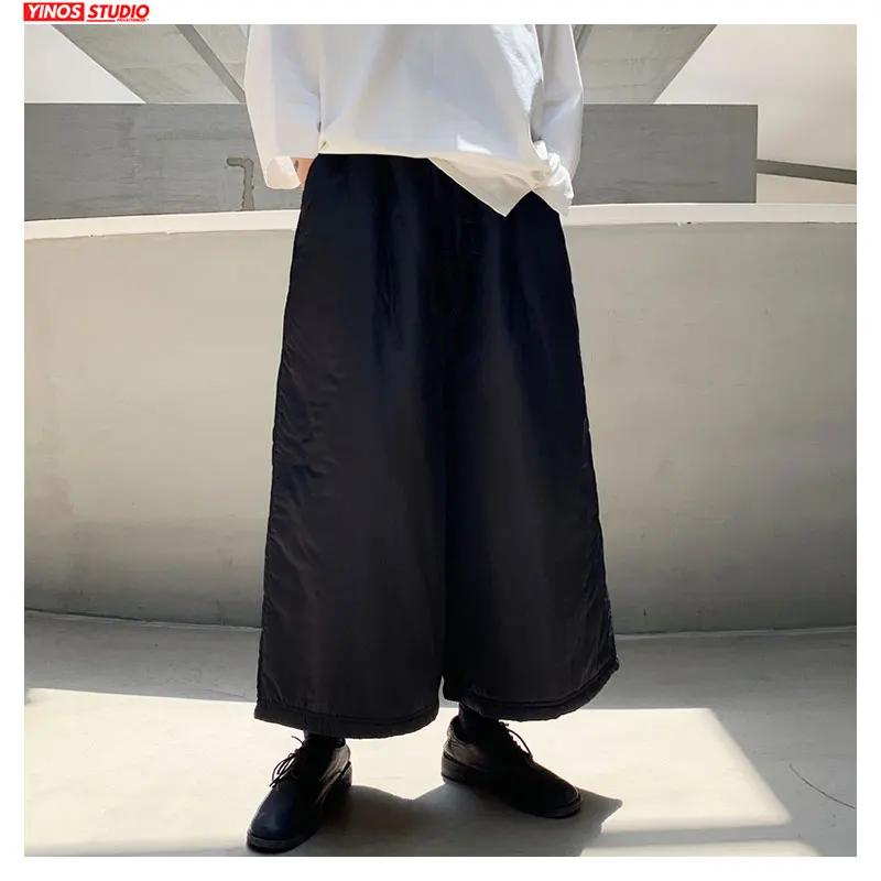 Прямая поставка мужские однотонные мешковатые широкие брюки уличные