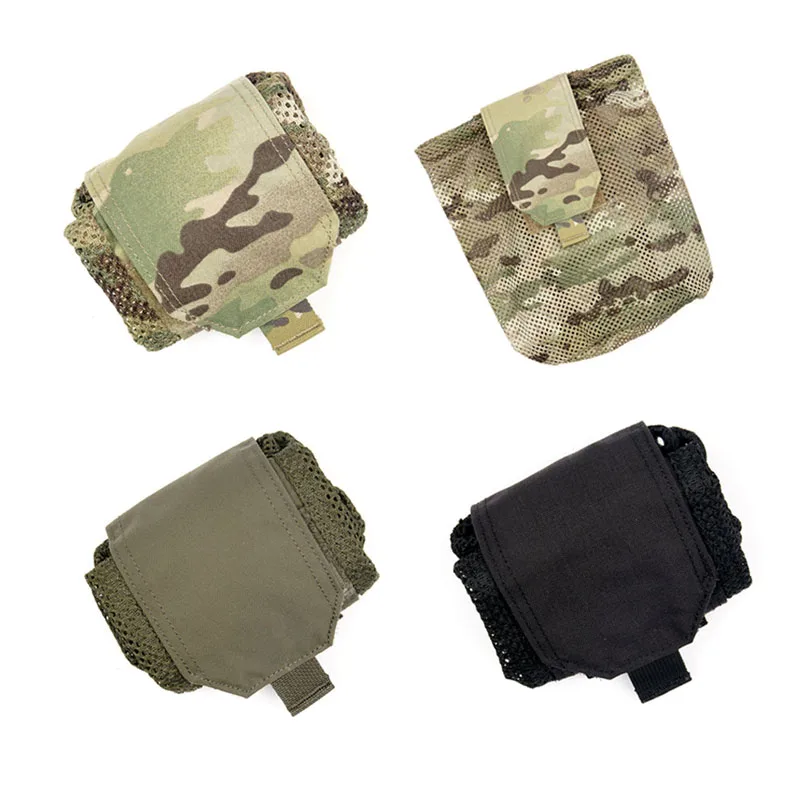 Tactical Mesh Recycling Bag Army EDC Mini Foldable Magazine Drop Dump Pouch ROLL-UP Molle Pouch Storage Bag Cordura
